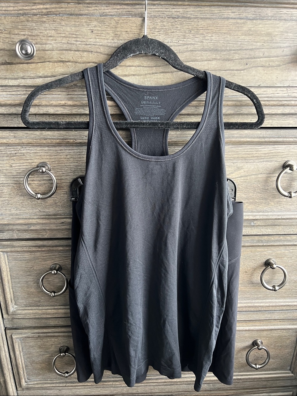 Spanx Black Seamless Racerback Tank size L